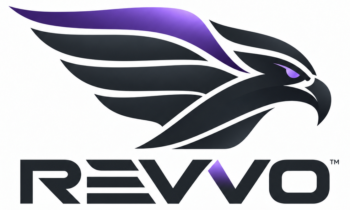 REVVO™ — falcon mark and wordmark